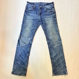 American Fighter Men's Distressed‎ Denim Jeans Blue Size 29R